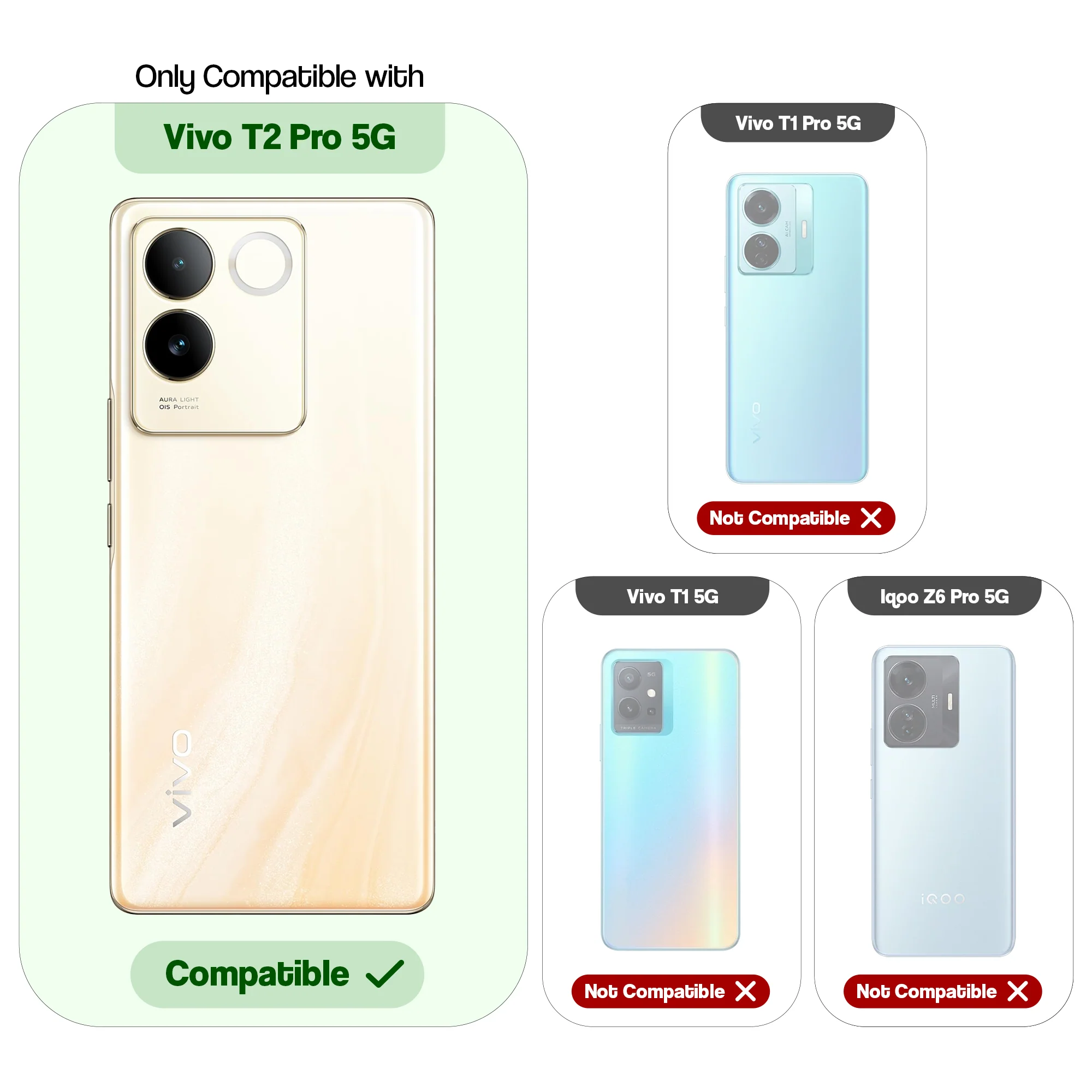 Puffer Pattern Back Cover Case for Vivo T2 Pro 5G Silicone TPU Camera Protection - Black - Image 9