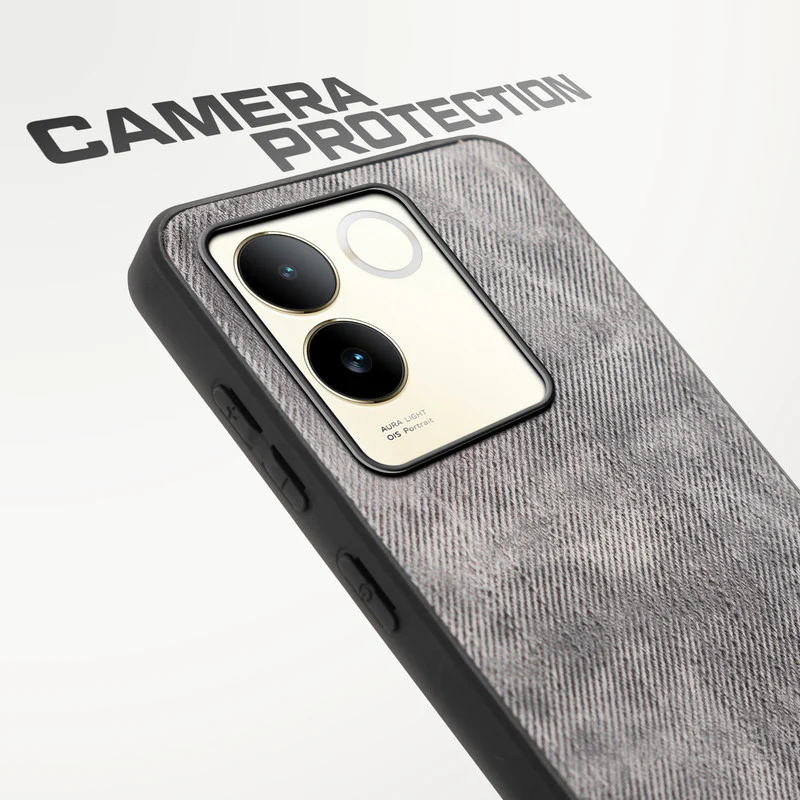 Denim Jeans Cloth Back Cover Case for Vivo T2 Pro 5G - Image 4