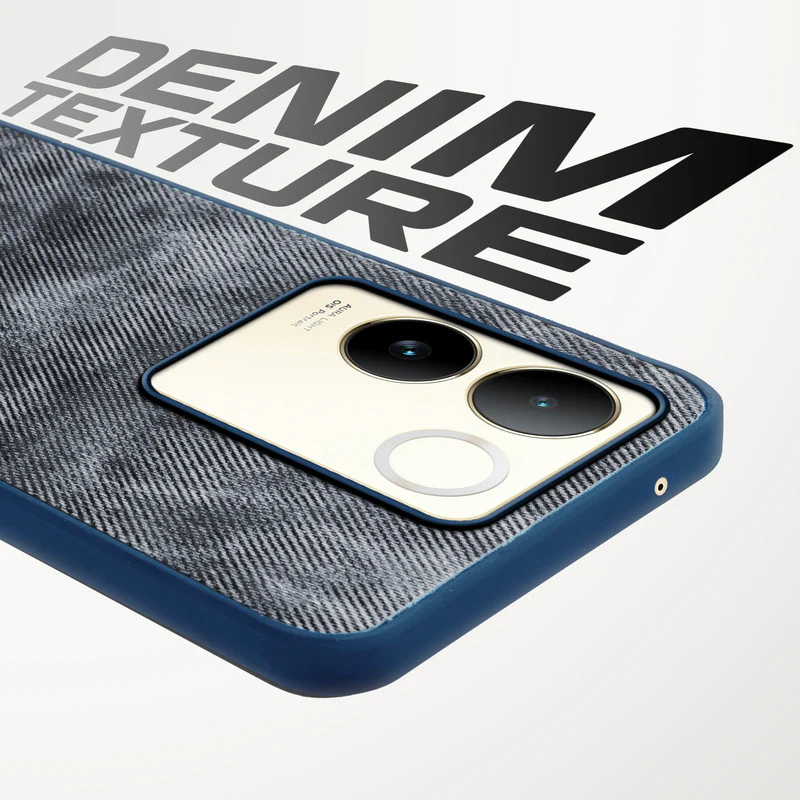 Denim Jeans Cloth Back Cover Case for Vivo T2 Pro 5G - Image 9