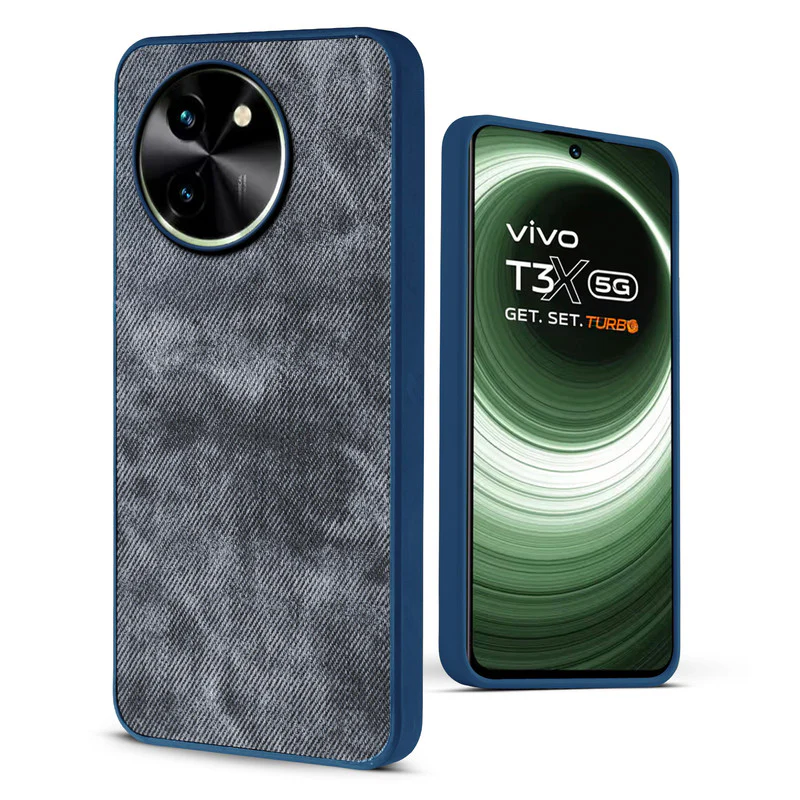 Denim Jeans Cloth Back Cover Case for Vivo T3x 5G - Image 12