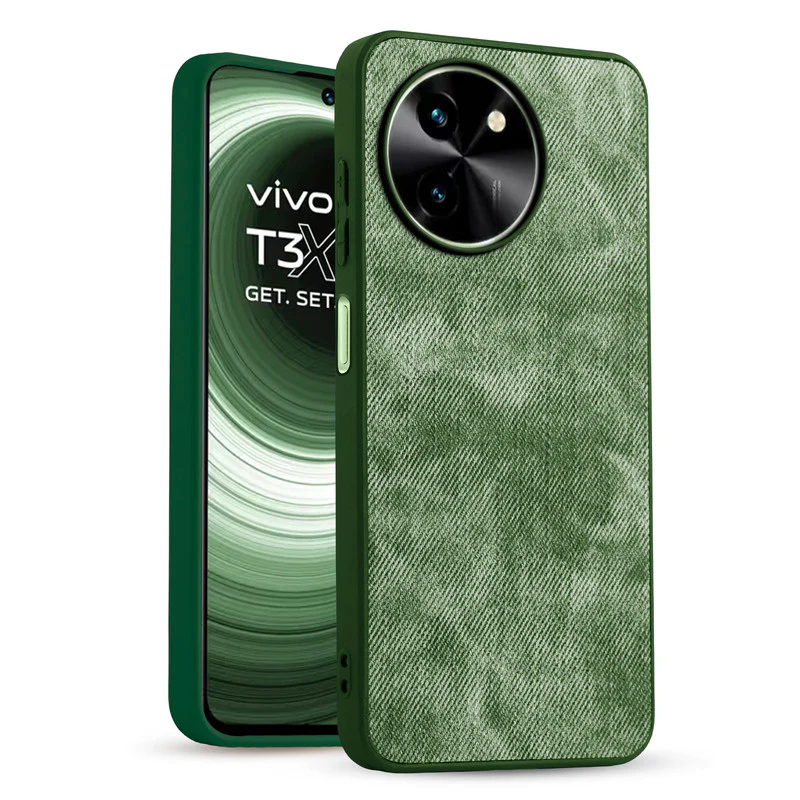 Denim Jeans Cloth Back Cover Case for Vivo T3x 5G - Image 19