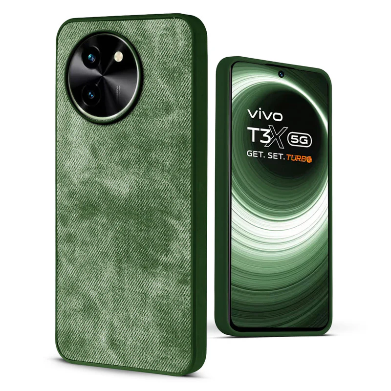 Denim Jeans Cloth Back Cover Case for Vivo T3x 5G - Image 24