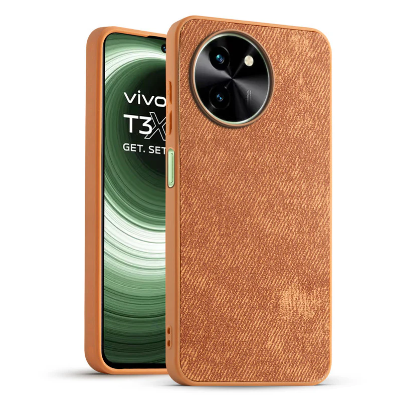 Denim Jeans Cloth Back Cover Case for Vivo T3x 5G - Image 31