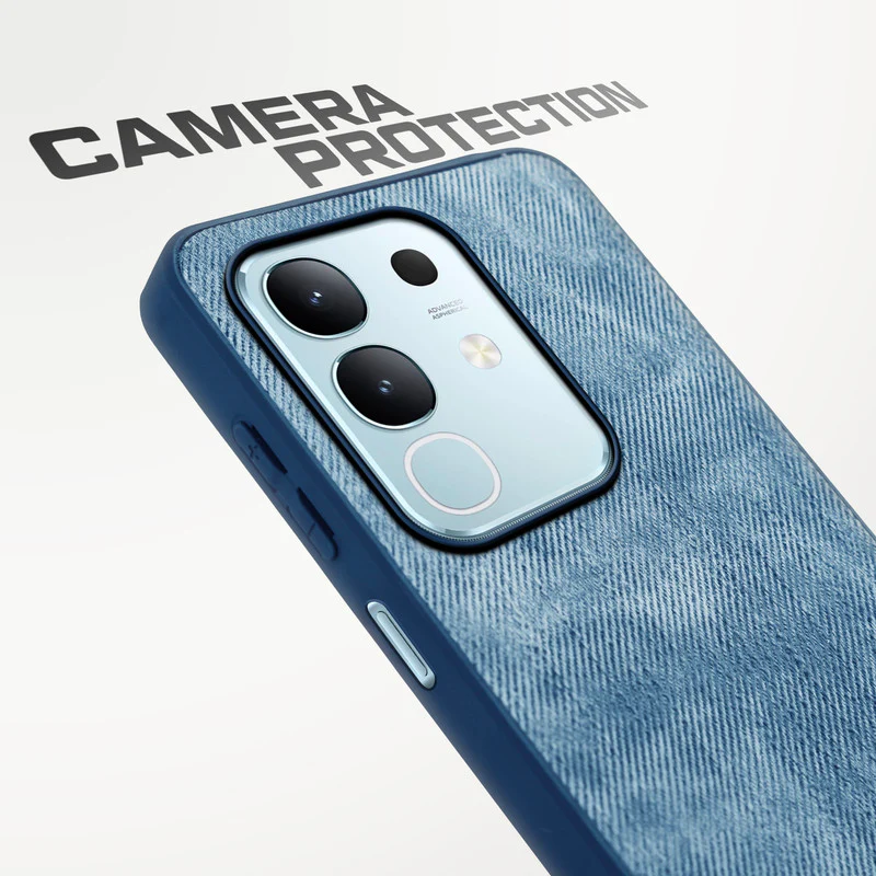 Denim Jeans Cloth Back Cover Case for Vivo T4x 5G - Image 16