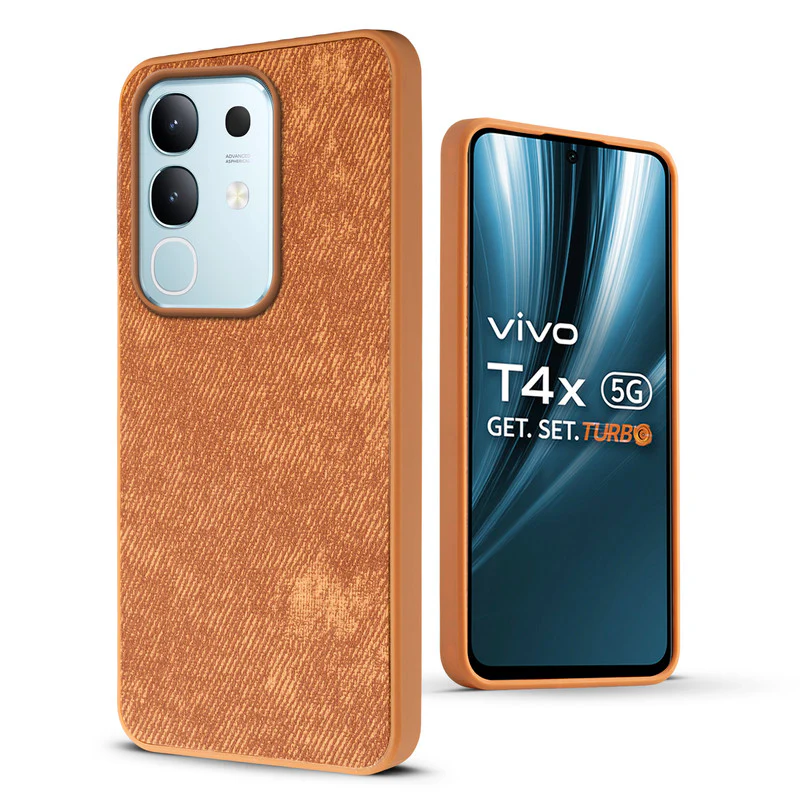 Denim Jeans Cloth Back Cover Case for Vivo T4x 5G - Image 30