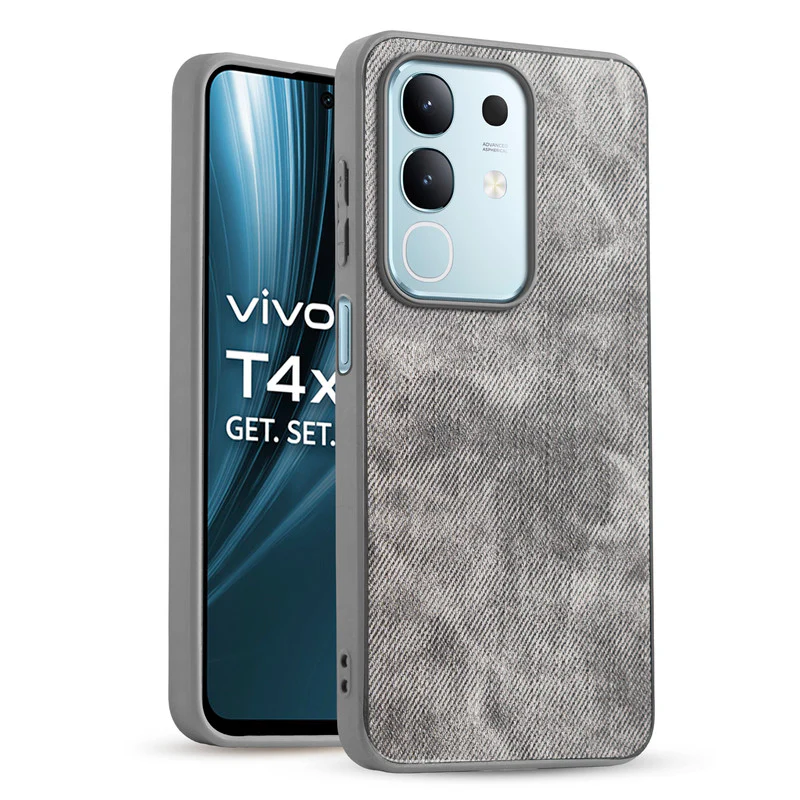 Denim Jeans Cloth Back Cover Case for Vivo T4x 5G - Image 31