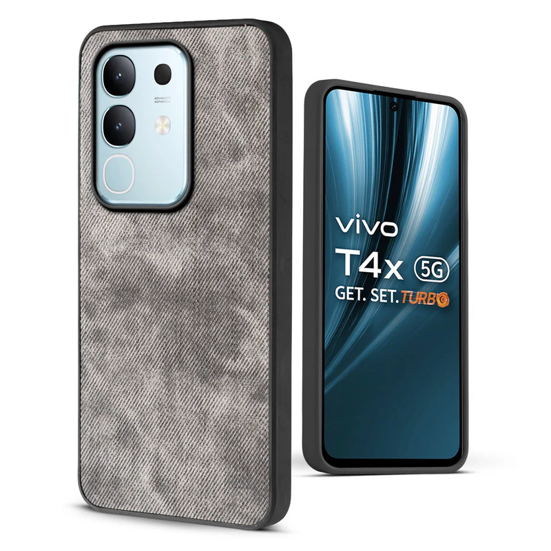 Denim Jeans Cloth Back Cover Case for Vivo T4x 5G - Image 6