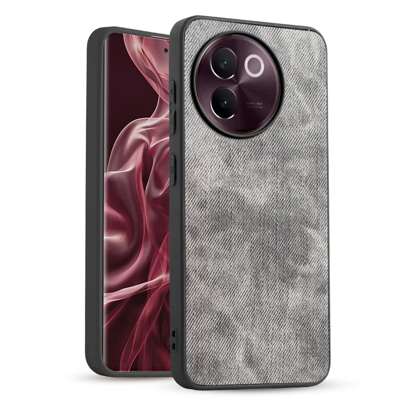 Denim Jeans Cloth Back Cover Case for Vivo V30e 5G