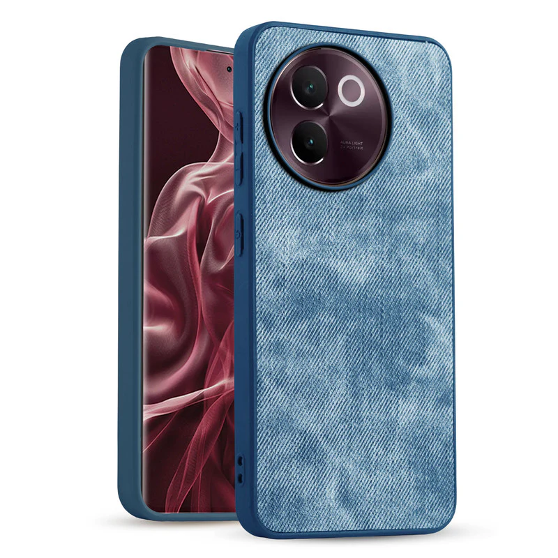Denim Jeans Cloth Back Cover Case for Vivo V30e 5G - Image 7
