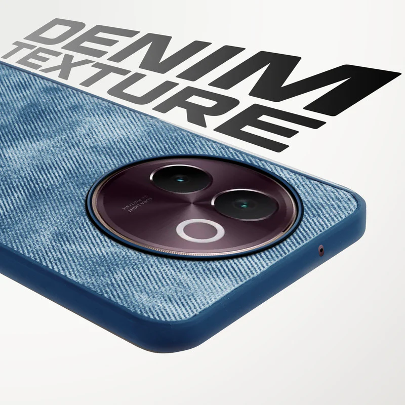 Denim Jeans Cloth Back Cover Case for Vivo V30e 5G - Image 9