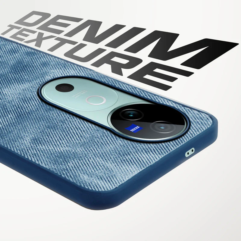 Denim Jeans Cloth Back Cover Case for Vivo V40 5G - Image 15