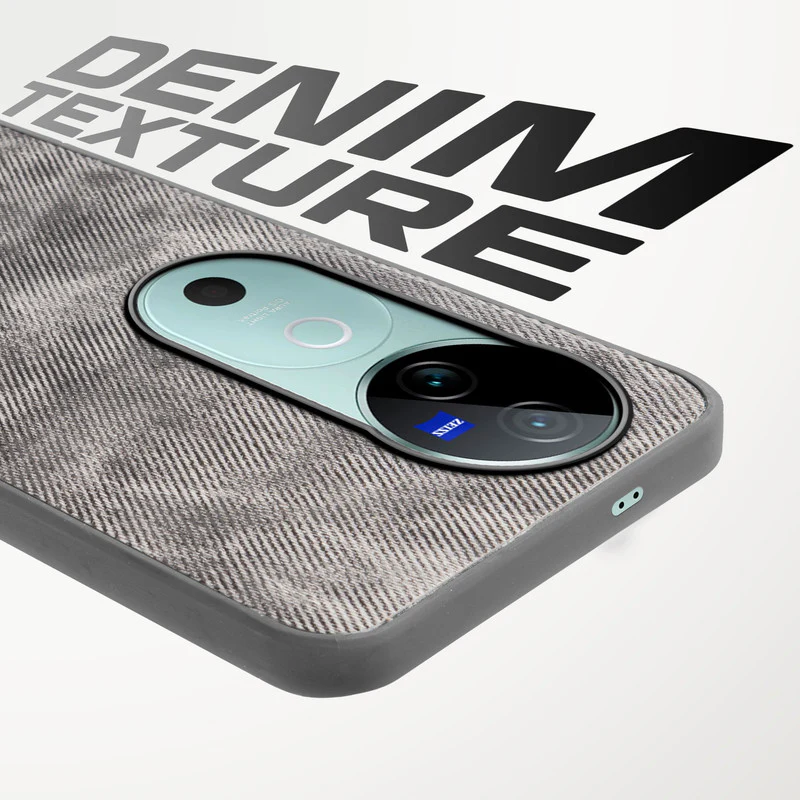 Denim Jeans Cloth Back Cover Case for Vivo V40 5G - Image 39