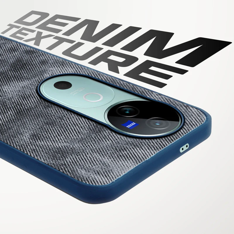 Denim Jeans Cloth Back Cover Case for Vivo V40 5G - Image 9