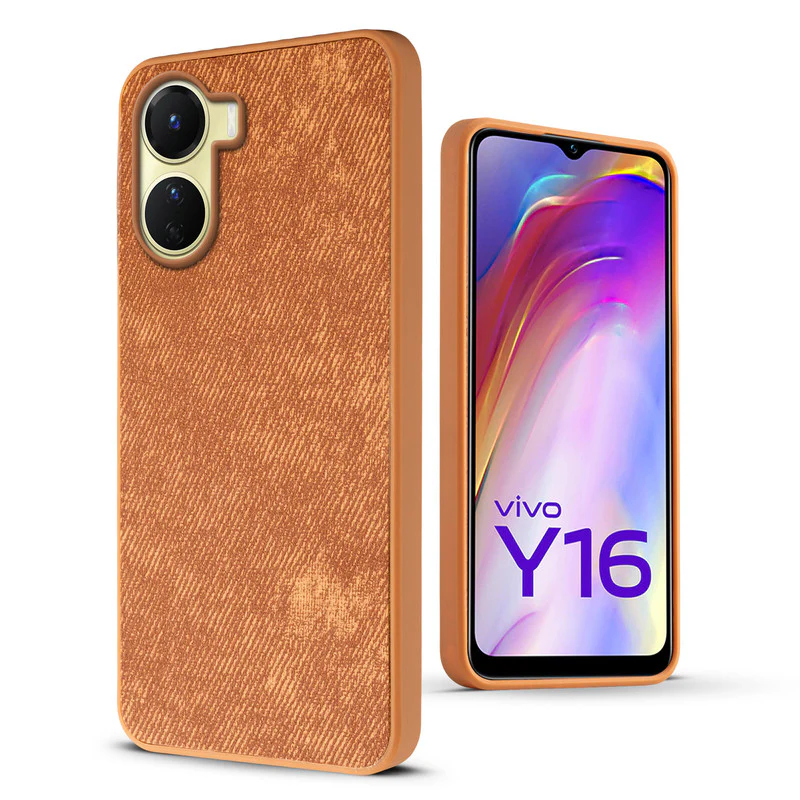 Denim Jeans Cloth Back Cover Case for Vivo Y16 - Image 36