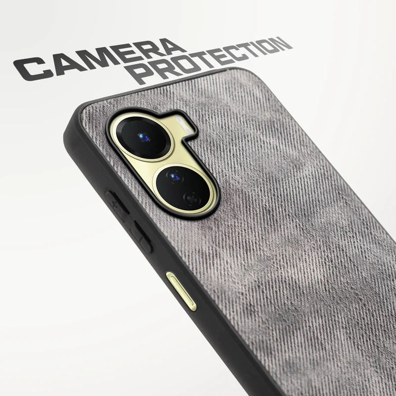 Denim Jeans Cloth Back Cover Case for Vivo Y16 - Image 4