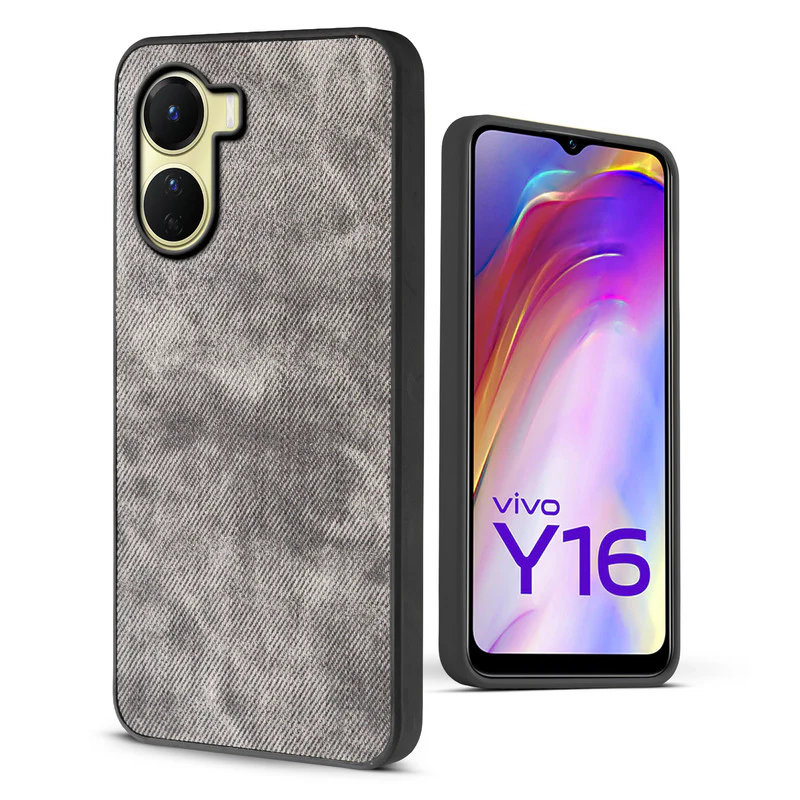 Denim Jeans Cloth Back Cover Case for Vivo Y16 - Image 6