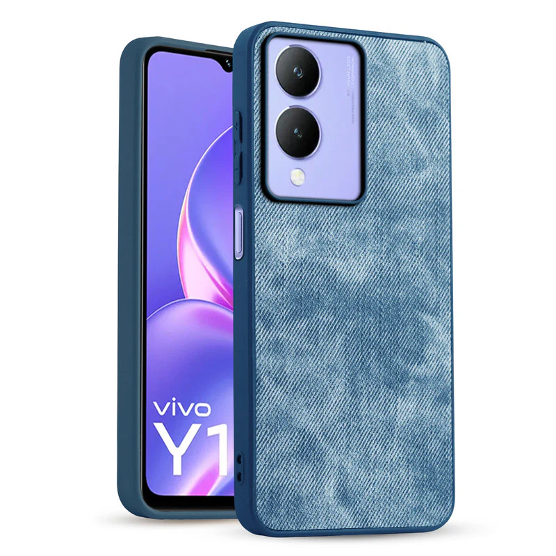 Denim Jeans Cloth Back Cover Case for Vivo Y17s - Image 13