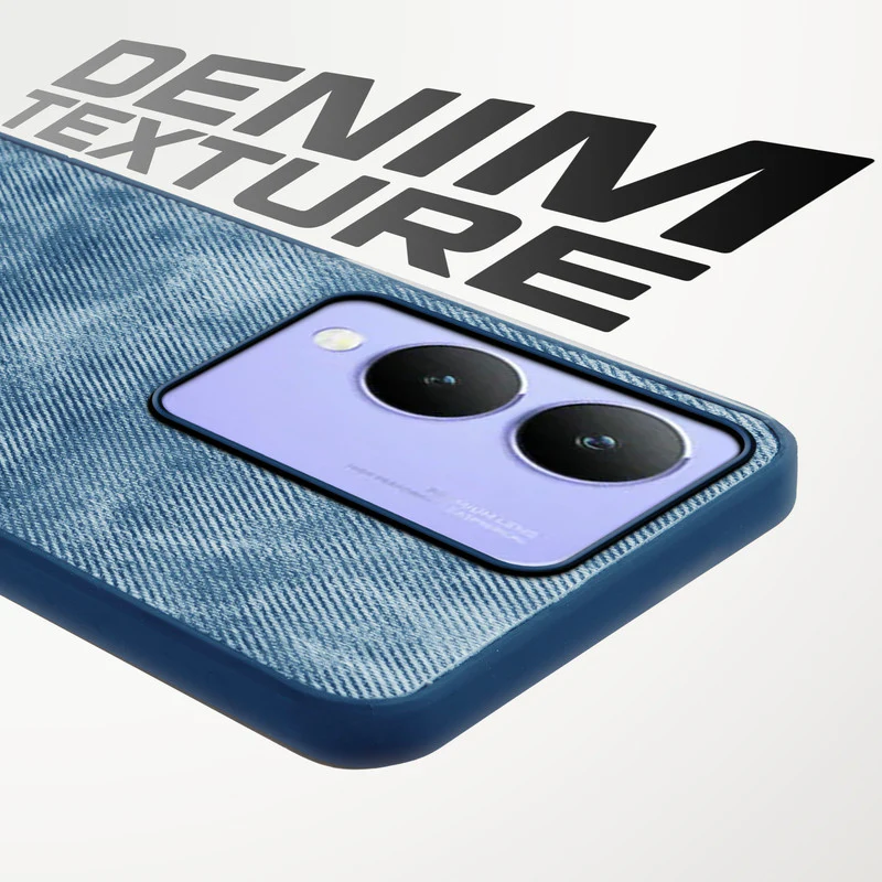 Denim Jeans Cloth Back Cover Case for Vivo Y17s - Image 15