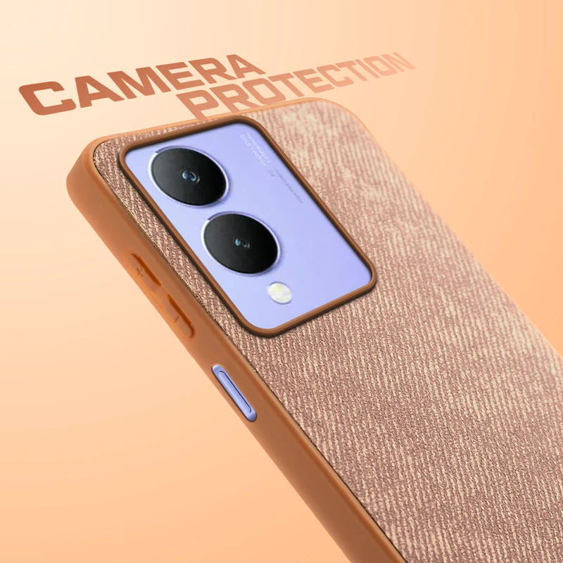 Denim Jeans Cloth Back Cover Case for Vivo Y17s - Image 28