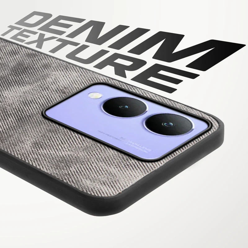 Denim Jeans Cloth Back Cover Case for Vivo Y17s - Image 3