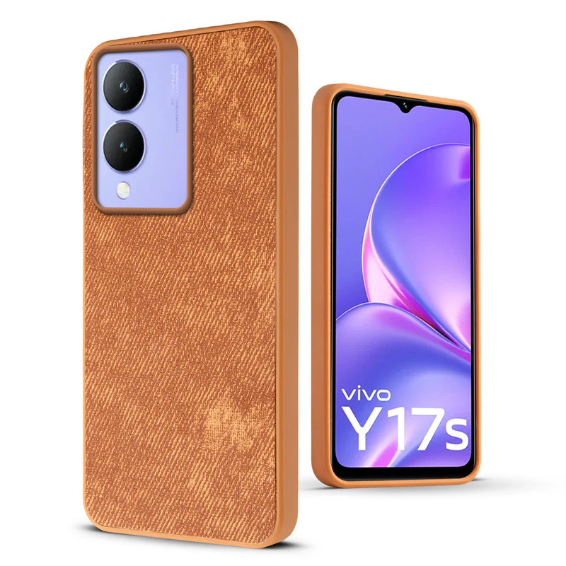 Denim Jeans Cloth Back Cover Case for Vivo Y17s - Image 36