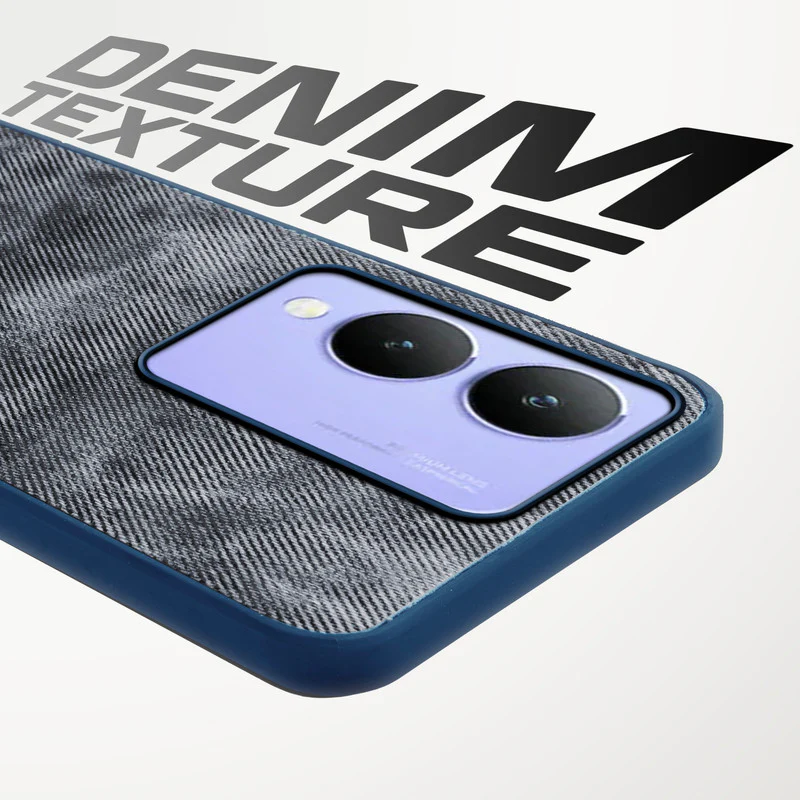 Denim Jeans Cloth Back Cover Case for Vivo Y17s - Image 9