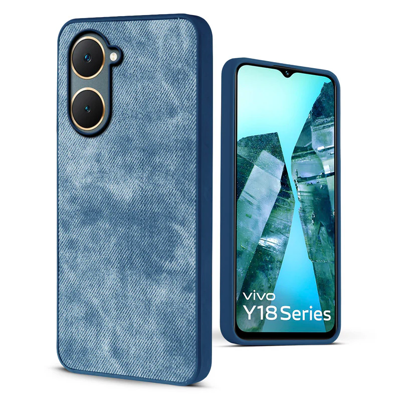 Classic Denim Finish Back Case for Vivo Y18 - Image 18