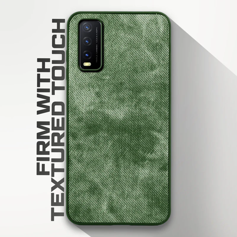 Denim Jeans Cloth Back Cover Case for Vivo Y20 - Image 23