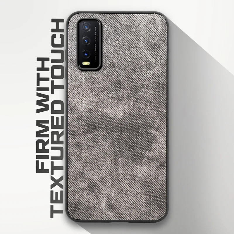 Denim Jeans Cloth Back Cover Case for Vivo Y20 - Image 5