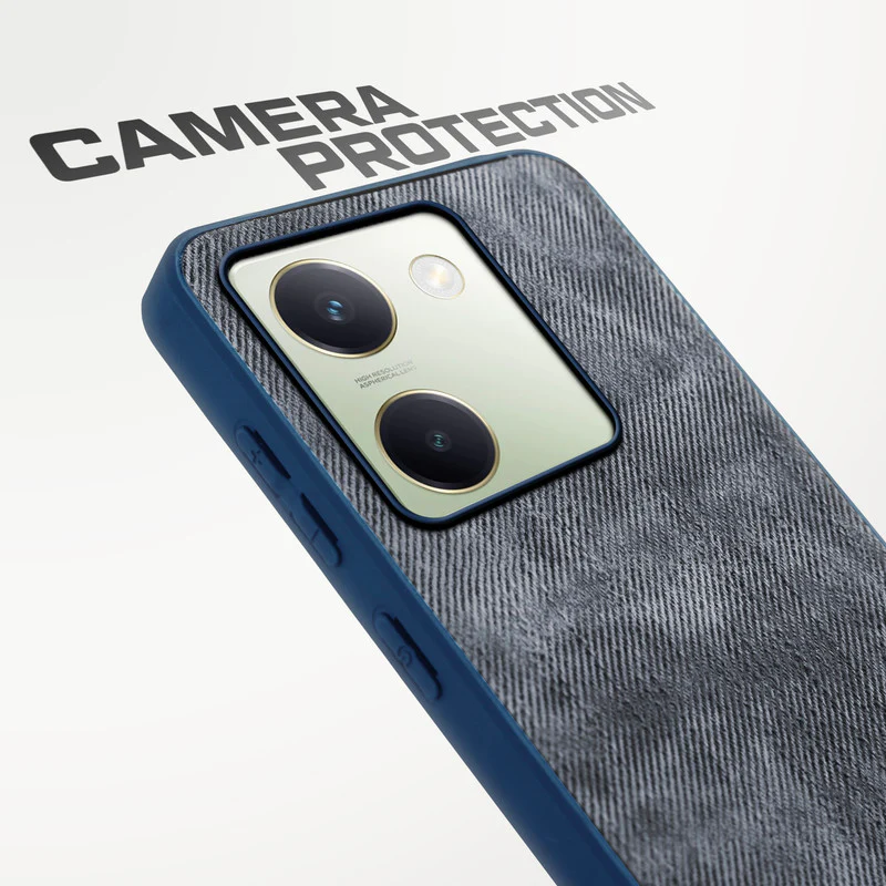 Denim Jeans Cloth Back Cover Case for Vivo Y200 Pro 5G - Image 10