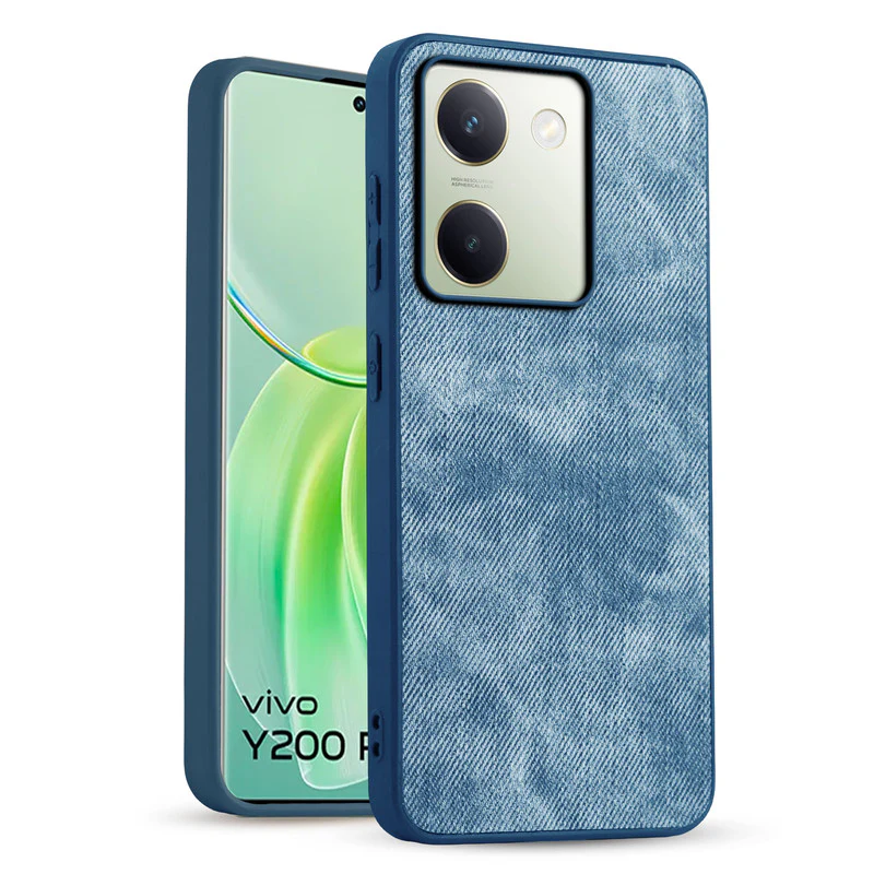 Denim Jeans Cloth Back Cover Case for Vivo Y200 Pro 5G - Image 13