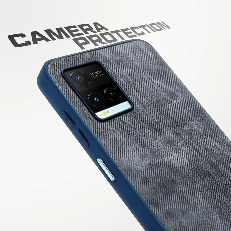 Denim Jeans Cloth Back Cover Case for Vivo Y21 2021 - Image 10