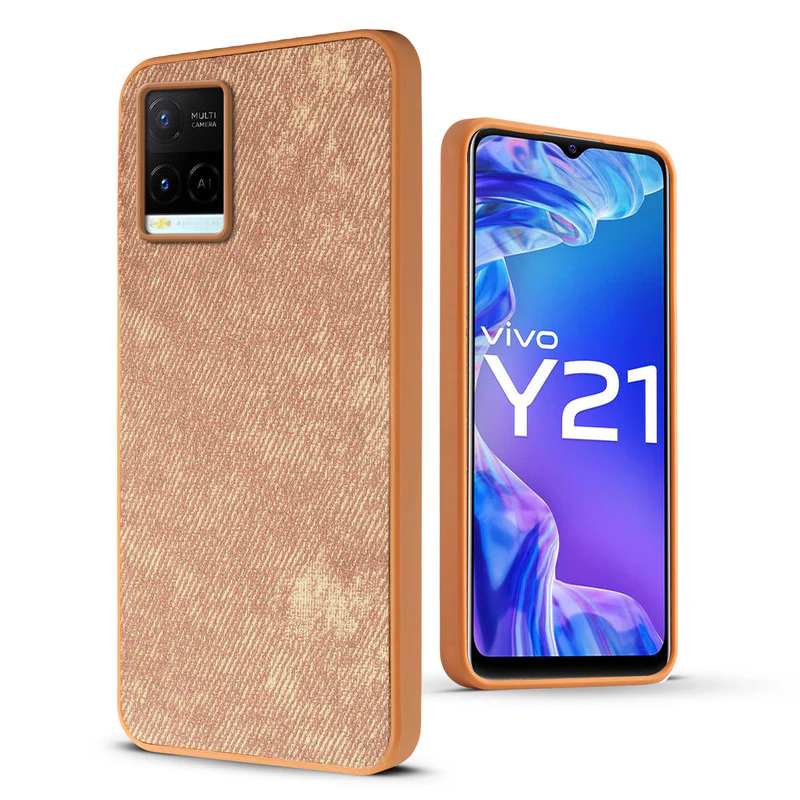 Denim Jeans Cloth Back Cover Case for Vivo Y21 2021 - Image 30