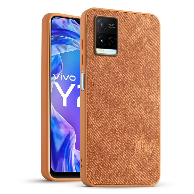Denim Jeans Cloth Back Cover Case for Vivo Y21 2021 - Image 31