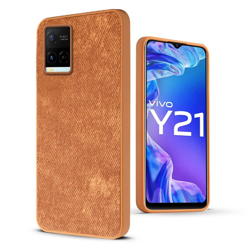 Denim Jeans Cloth Back Cover Case for Vivo Y21 2021 - Image 36