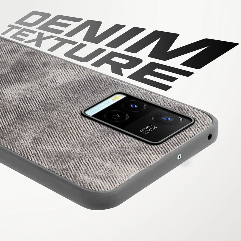 Denim Jeans Cloth Back Cover Case for Vivo Y21 2021 - Image 39