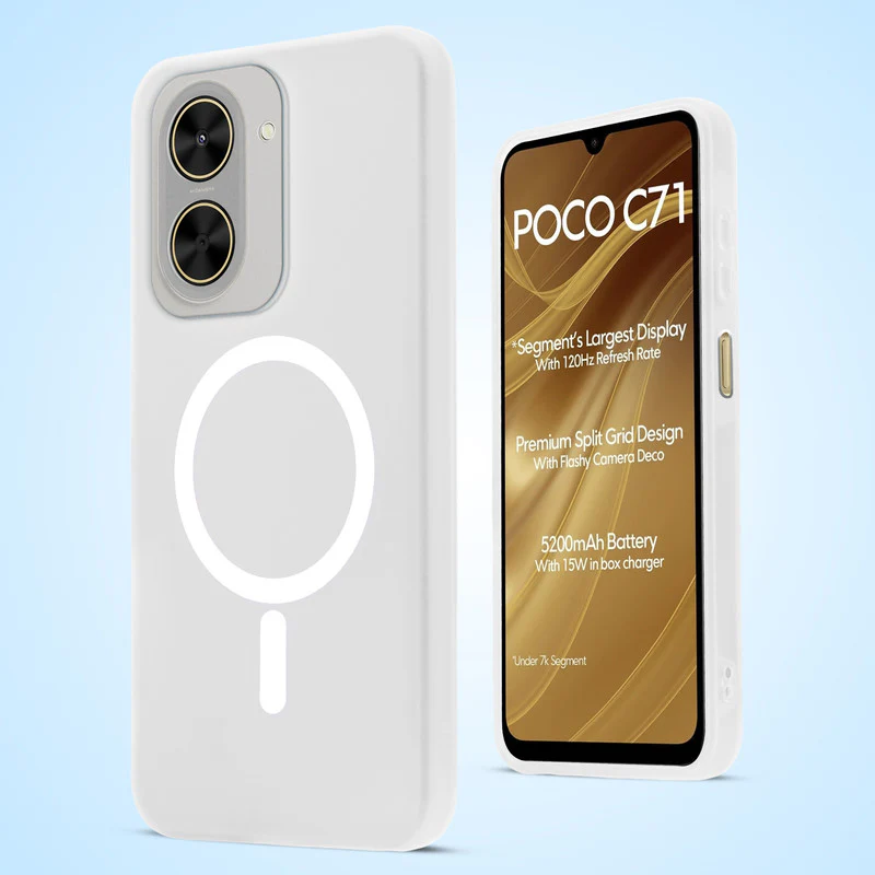 Classic Matte Silicone Back Case for Poco C71 - Image 42