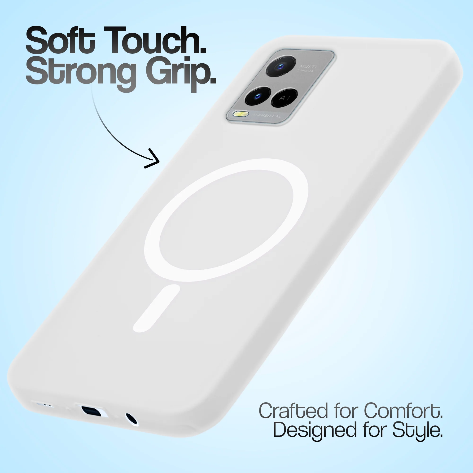 Classic Matte Silicone Back Case for Vivo Y21 - Image 40