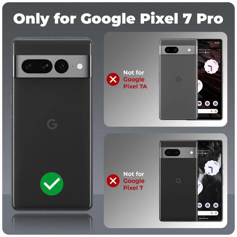 Clear Back Cover Case for Google Pixel 7 Pro | Ultra-Hybrid Shockproof Design | Camera Protection - Black Bumper & Transparent Back - Image 2