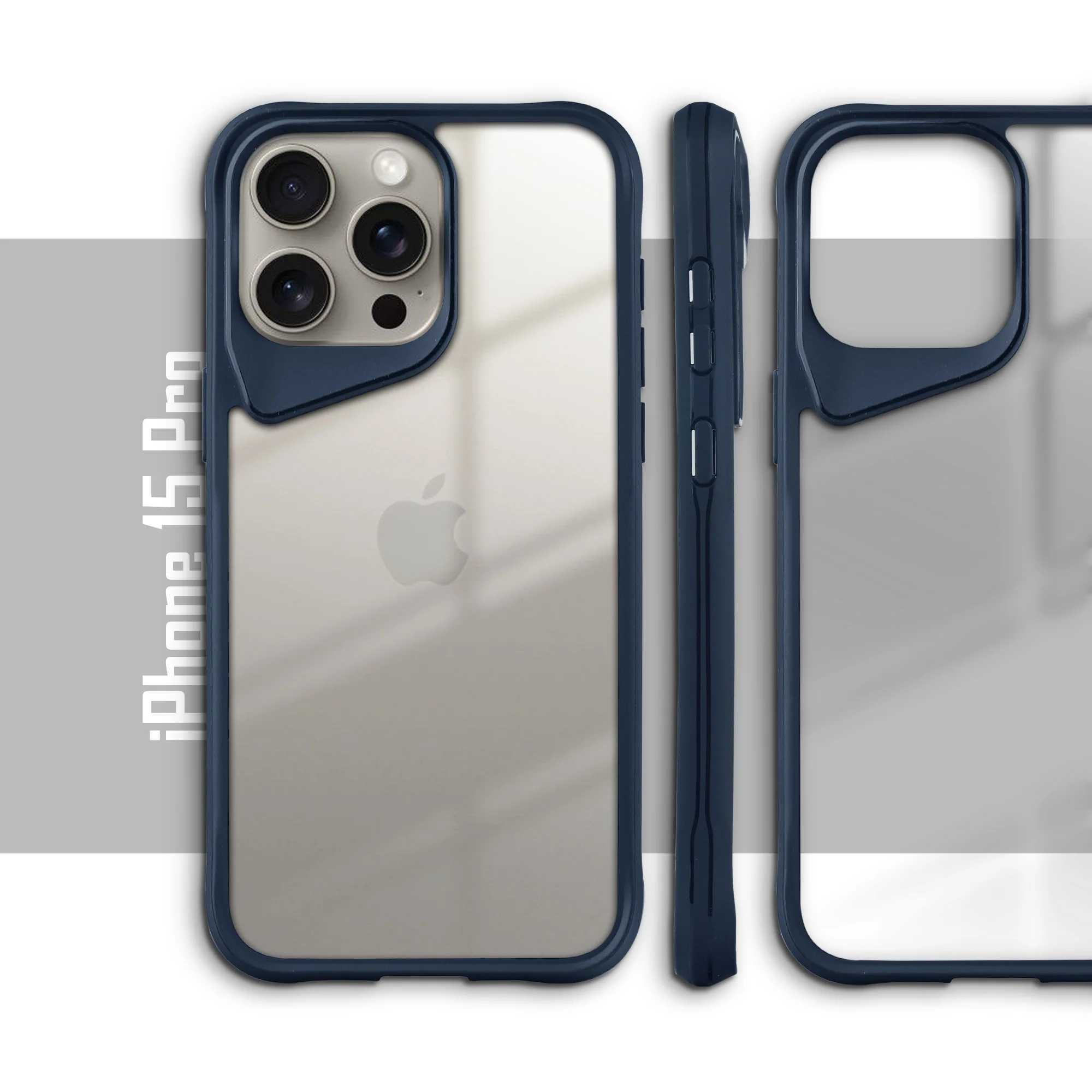 Clear Transparent Case with Silicone Frame Back Cover for Apple iPhone 15 Pro - Image 10