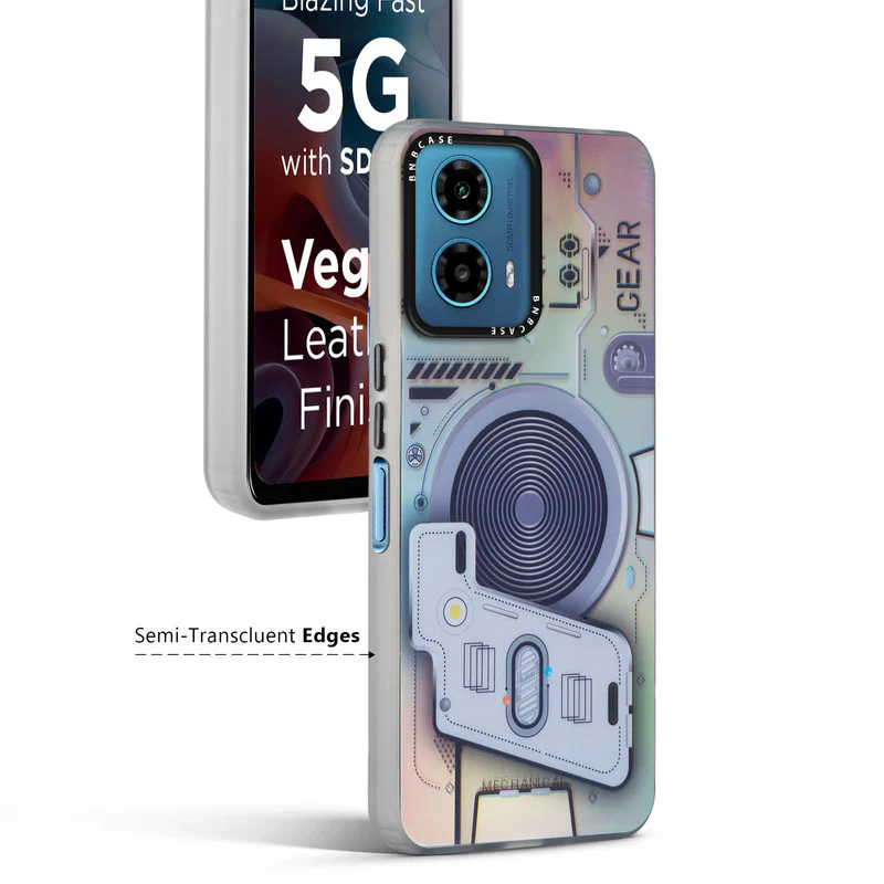 Colorful Reflective Circuit Prints Hard Back Protector Case For Motorola G34 5G - Image 19