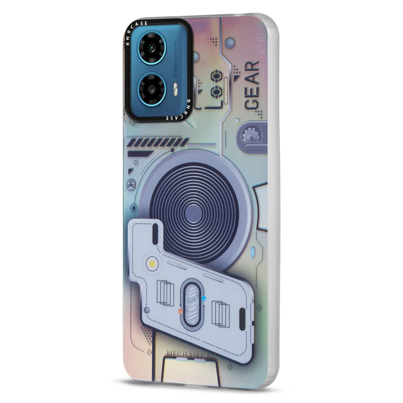 Colorful Reflective Circuit Prints Hard Back Protector Case For Motorola G34 5G - Image 21