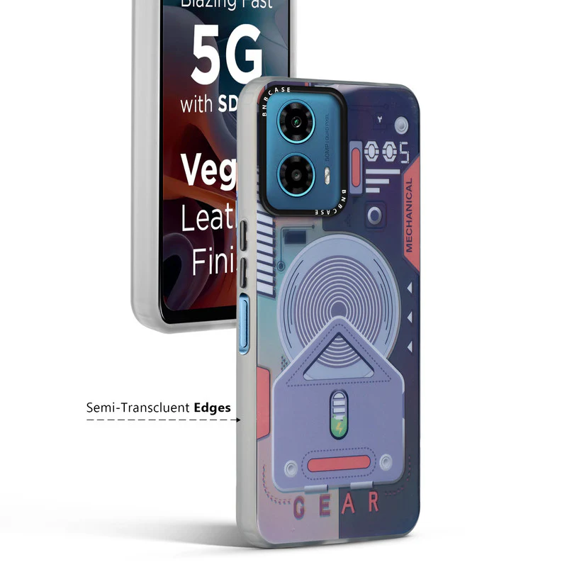 Colorful Reflective Circuit Prints Hard Back Protector Case For Motorola G34 5G - Image 26