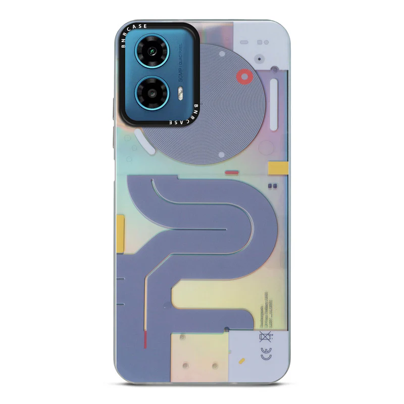 Colorful Reflective Circuit Prints Hard Back Protector Case For Motorola G34 5G - Image 45