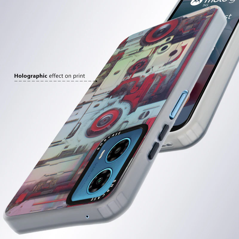 Colorful Reflective Circuit Prints Hard Back Protector Case For Motorola G34 5G - Image 62
