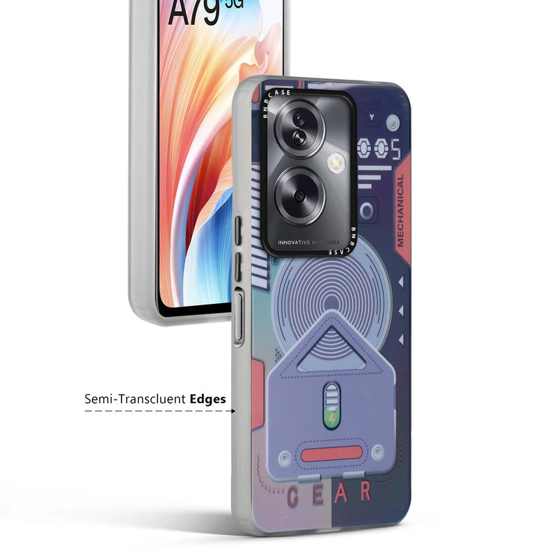 Colorful Reflective Circuit Prints Hard Back Protector Case For Oppo A79 5G - Image 33