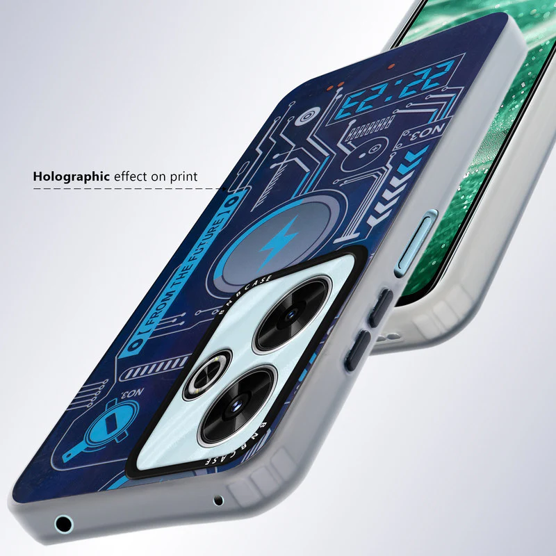 Colorful Reflective Circuit Prints Hard Back Protector Case For Redmi 13 5G - Image 13