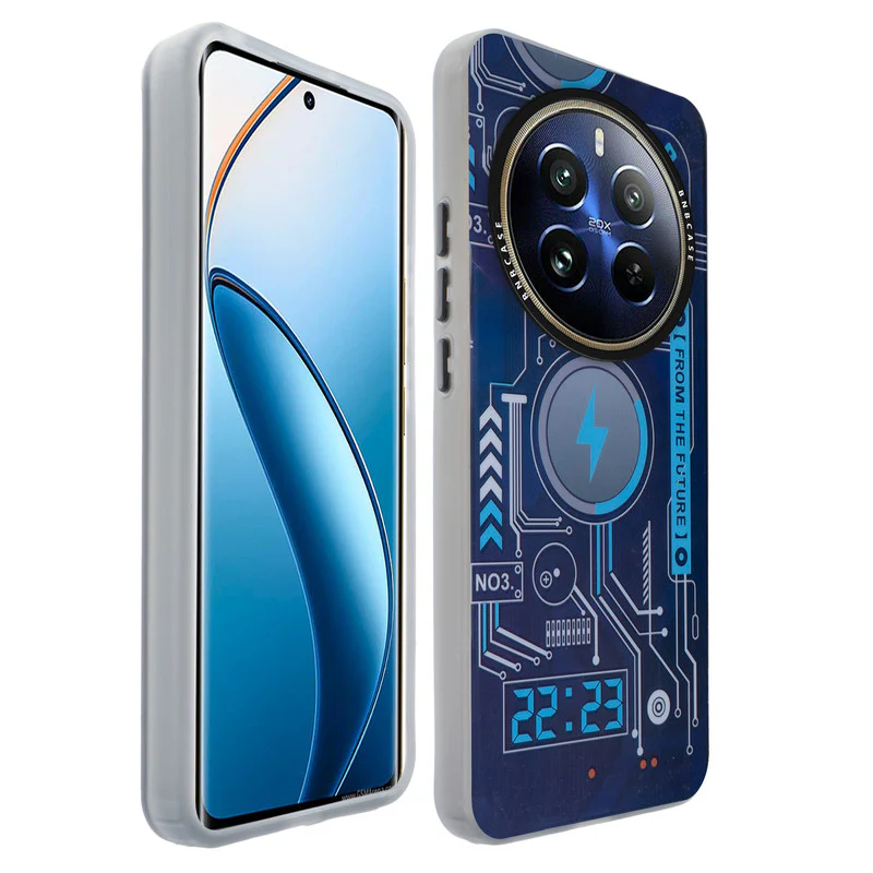 Colorful Reflective Circuit Prints Hard Back Protector Case For Realme 12 Pro Plus 5G - Image 29