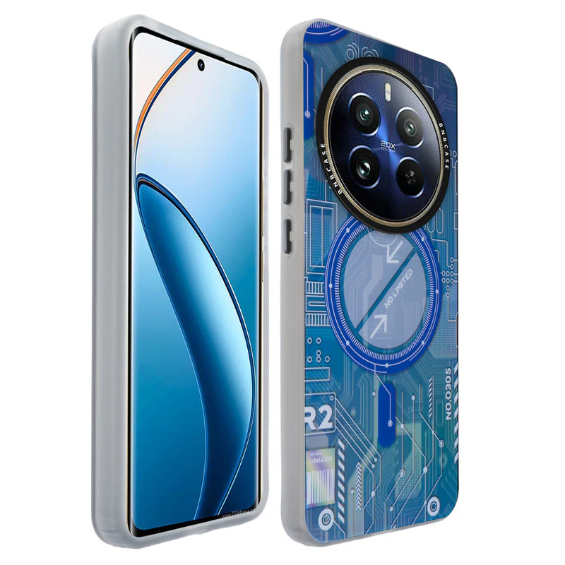 Colorful Reflective Circuit Prints Hard Back Protector Case For Realme 12 Pro Plus 5G - Image 43
