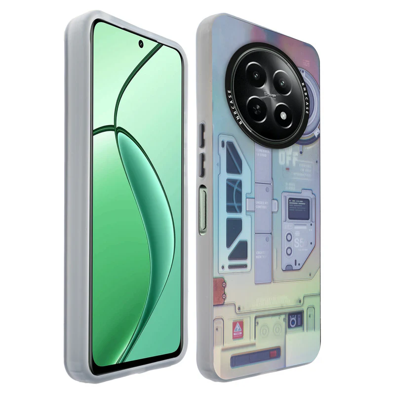 Colorful Reflective Circuit Prints Hard Back Protector Case For Realme 12X 5G - Image 57